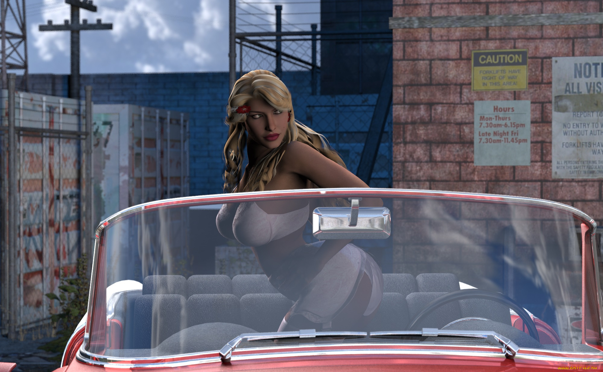 , 3d car&girl, , , , 